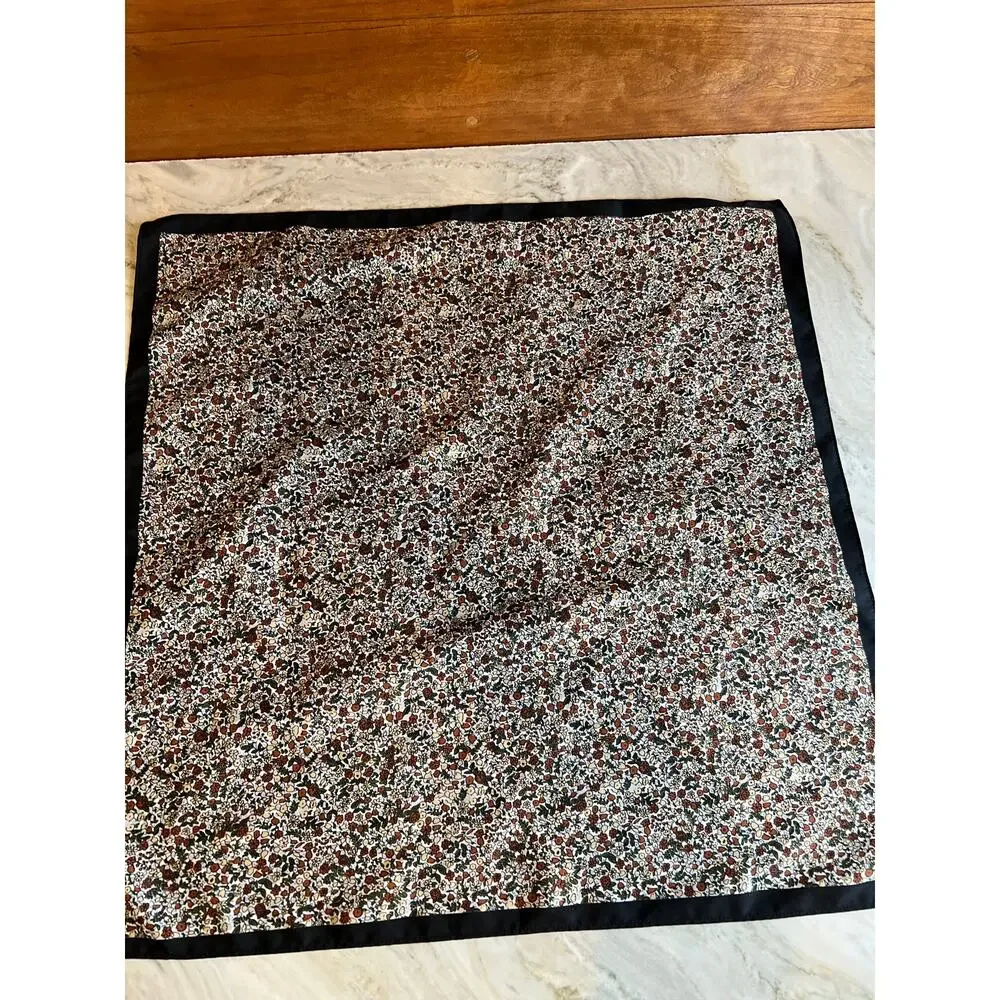 Vintage Cejon tiny brown floral print scarf - Picture 7 of 7